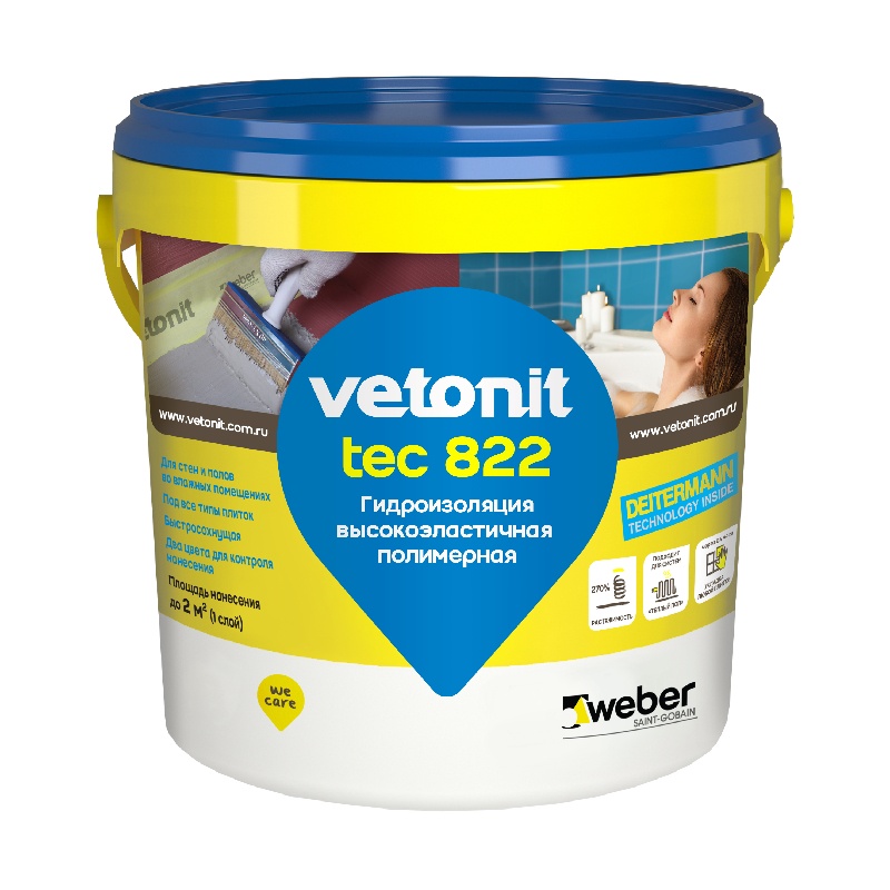 
                            Мастика Vetonit тек. 822 розовый, ведро (1,2 кг)                        
