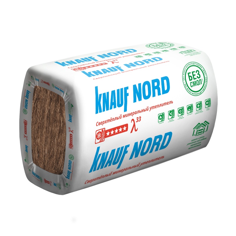
                            Утеплитель ТеплоKnauf Норд 033, 100х600х1250 мм, (6 шт.)                        