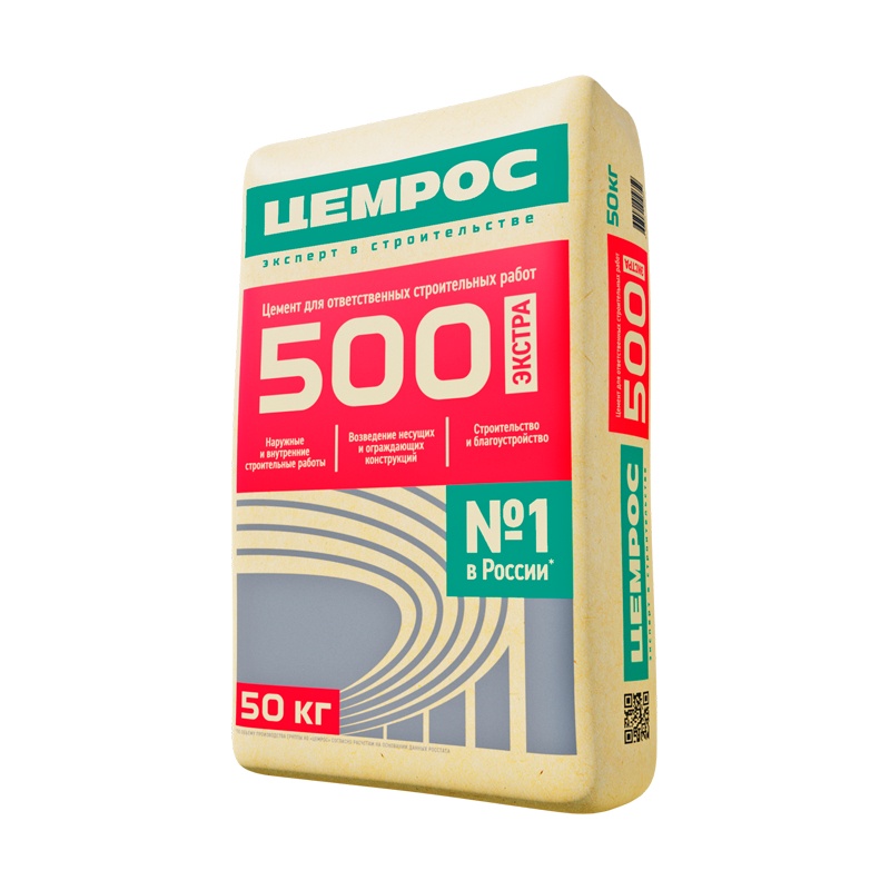
                            Цемент Цемрос ЦЕМ I 42,5Н, М-500, Д0, 50 кг                        
